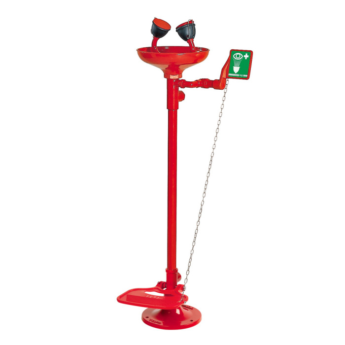 TOF 1100/330 - Floor-mounted eye-washer with bowl and dual controls